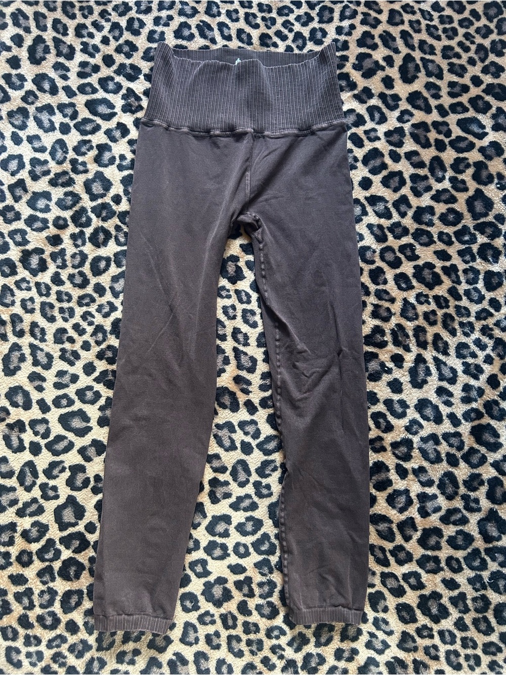 FP Movement by Free People deep burgundy High-Rise Ribbed-Waist Leggings